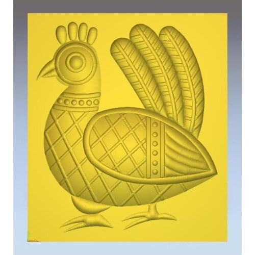 3d model relief for cnc in STL file format chicken