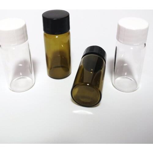 50Pcs 5ml Mini Clear Brown Glass Sample Vials Glass Reagent Bottles For Storage in Laboratory Chemical Medical Use