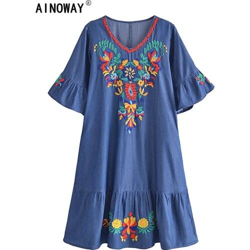 Модные джинсовые платья Ainoway China At AliExpress