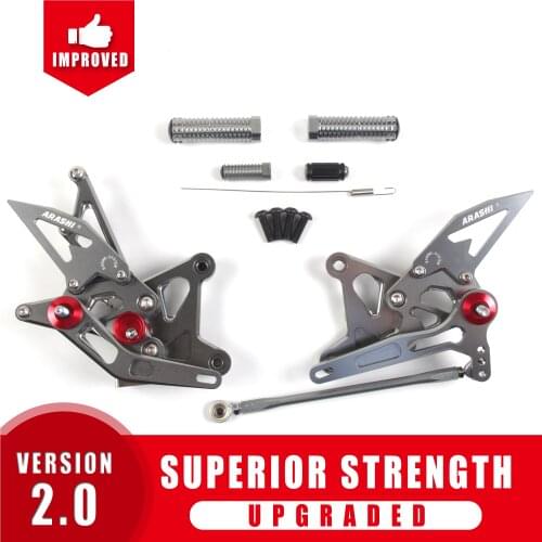 Arashi NINJA ZX6R Rear Adjustable Footrests For KAWASAKI ZX-6R Ninja ZX 636 2005 2006 Foot Pegs Rear Foot Rearset 05 06 CNC 6R