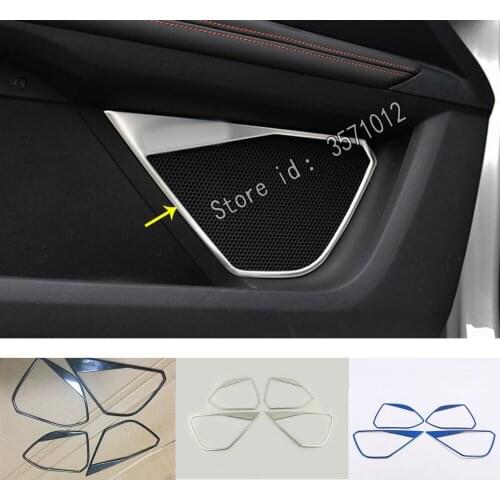 For Peugeot 3008 GT 3008GT 2016 2017 2018 2019 2020 Car Stick Frame Detector Inside Door Audio Speak Sound Ring Lamp Trim 4pcs