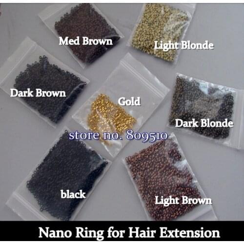 Free shipping nano ring Lead-free Non-nickel 1000pcs/lot,Blonde Nano Ring of smallest micro ring in the world for nano ring hair