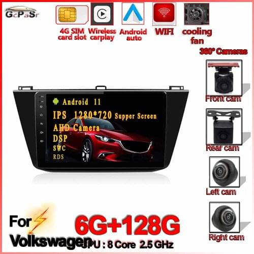 9" Android 11 6G+128G For Volkswagen Tiguan 2 Mk 2016 2017 2018 Car Radio Multimedia Video Player Navigation GPS No 2din