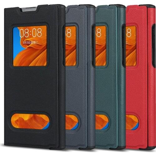 Luxury Flip Genuine Leather Phone Cover For Huawei Mate XS View Window Stand Holder Cover For Huawei Mate XS Case Fundas