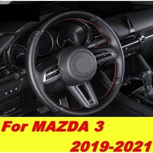 For Mazda3 Mazda 3 2019 2020 2021 Hand-stitched steering wheel cover Breathable Non-slip steering wheel cover car accessories
