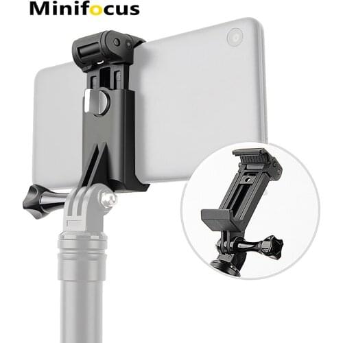 Mobile Phone Clip Mount Bracket Selfie stick Monopod Clamp Holder for GoPro for iPhone Samsung Huawei Tripod Adapter Accessories