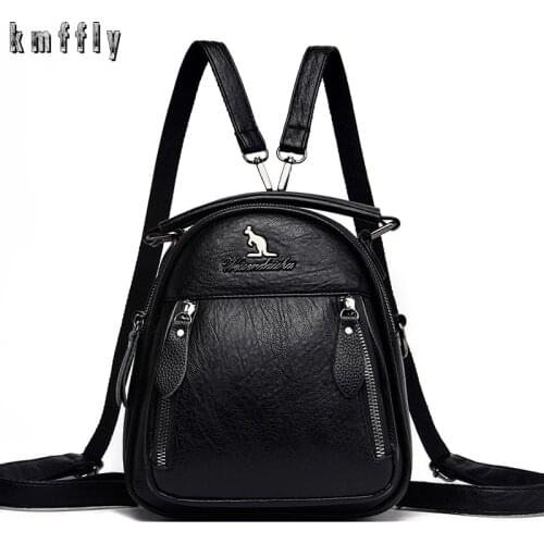High Quality 2 Layers Small Back Pack Bagpack Ladies Hand Shoulder Crossbody Bags for Women 2021 Purses and Handbags Sac A Dos