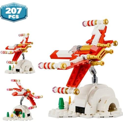 Movie Technical Spaceship Space War X-Wing Microscale by Pasq67 Building block fighter airplane model DIY Christmas child gifts