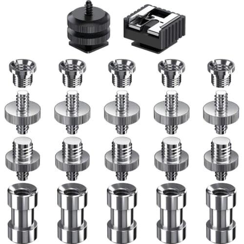 Top Deals Camera Screw, 22 Pcs 1/4 Inch and 3/8 Inch Converter Threaded Screws Adapter Mount Camera Hot Shoe Mount to 1/4 Set