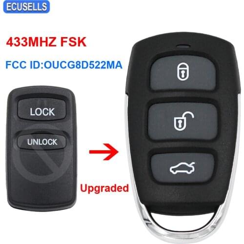 Upgraded Remote Car Key Fob 433Mhz FSK Mode for Mitsubishi Triton MK Series 2002 2003 2004 2005 2006 FCC ID: OUCG8D522MA