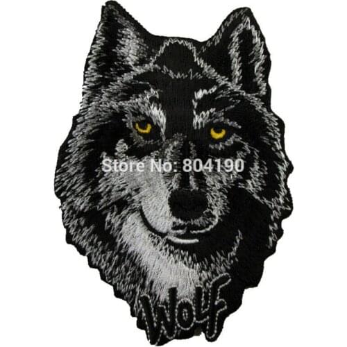 4.1" LONE WOLF NO CLUB Hog Rockers Racer Chopper Outlaw MC Motorcycle Biker Vest Patch Embroidered IRON ON Biker Vest Badge
