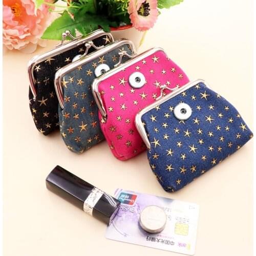 2021 NEW 18mm Snap Button jewelry Coin Purses Small-Wallets Money-Bags For girls gift QB7005