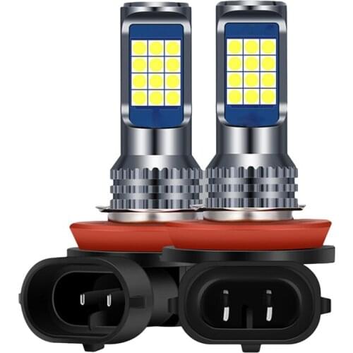 1 pair Double Color H11 9006 HB4 9005 High Quality LED Auto Fog Lamp Car Anti Fog Light Bulbs 6000K White 3000k yellow Fog lamps