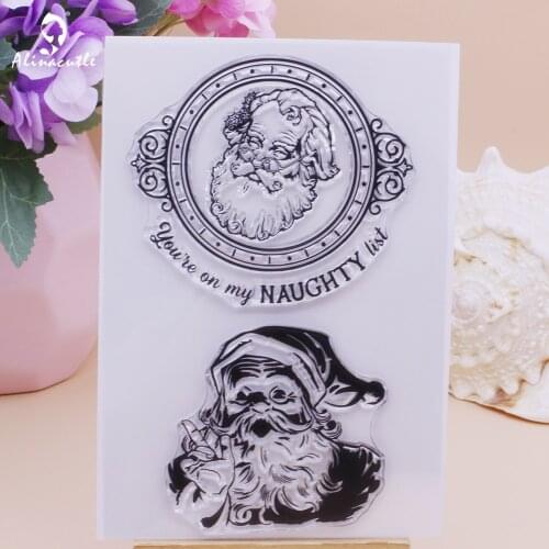 Alinacutle CLEAR STAMPS Christmas Vintage Santa Claus Scrapbooking Handmade Card Paper Craft Rubber Transparent Silicon Stamps