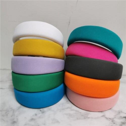 Multi Color Thick Padded Headbands Women Wide Solid Hairbands Bezel Comfy Head Hoop Elegant Hair Clip Turban Hair Accessories