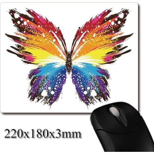 Colorful butterfly pattern printed Heavy weaving anti-slip rubber pad office mouse pad Coaster Party favor gifts 220x180x3mm