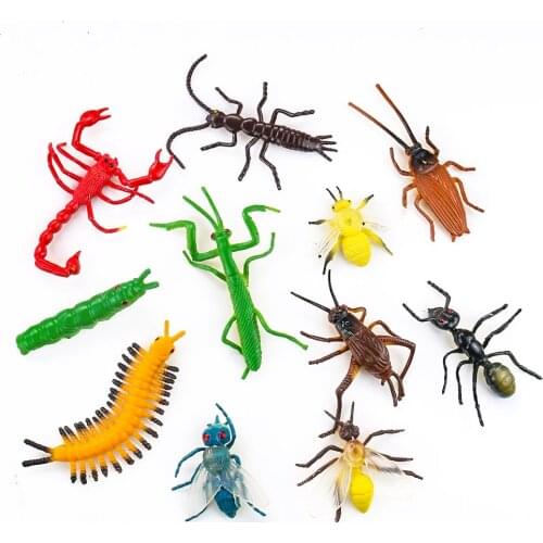 1PC Halloween Spoof Props Simulation Plastic Crawling Insect Beetle Bee Spider Locust Model Toy Biology Teaching Prop Home Decor