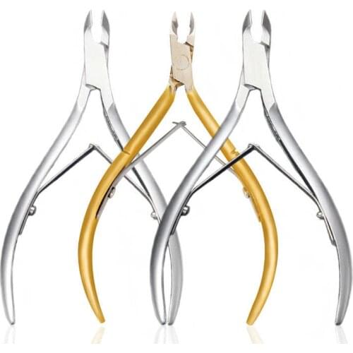 Stainless Steel Cuticle Nipper Tools Finger Care Manicure Nail Clipper Dead Skin Tools Gold and Sliver