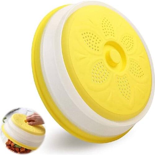 Collapsible Microwave Splatter Cover Microwavable Guard Lid Kitchen Dish Bowl Plate Lid Vented Food Cover Fruit Drainer Basket