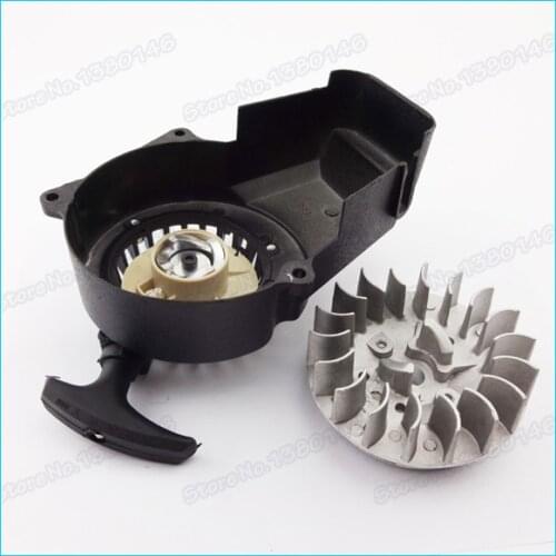 Flywheel And Alloy Pull Start Starter For 2 stroke 47cc 49cc Mini Scooter Kid Dirt Bike Quad ATV Moto