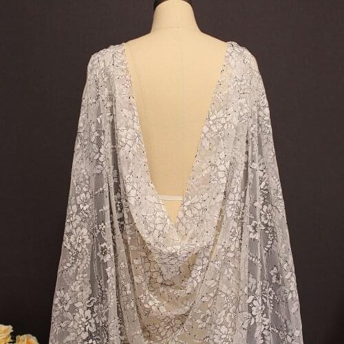 Ivory Lace with Black Thread Wedding Wedding Cape 2 Meters Long Bridal Bolero Wedding Accessories shrugs for women