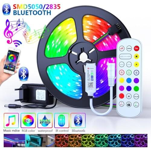 Led Lights Strips Bluetooth 25M 30M 5050 Waterproof 2835 WIFI RGB Flexible Tape Led Ribbon 5M 10M 15M 20M With Phone APP Control