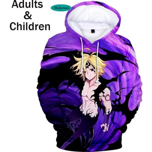 Hot Sale Cosplay 3D Hoodie The Seven Deadly Sins Hoodies Men Women Sweatshirts Casual Spring Autumn Kids Hoodie pullovers tops