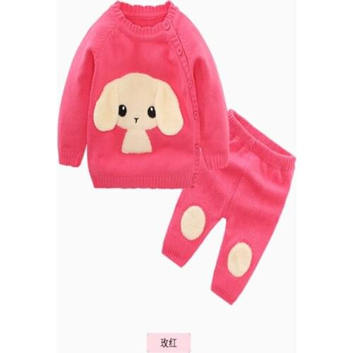 2020 Baby Girl Boy Knitted Autumn Sweater Kids Knitting Outwear Long Sleeve Baby Clothes Clothing 2Pieces(Tops+Pants)