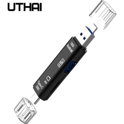 Type C&MicroUSB & USB 3 In 1 OTG Card Reader High-speed Universal OTG TF/USB for Android Computer Extension Headers