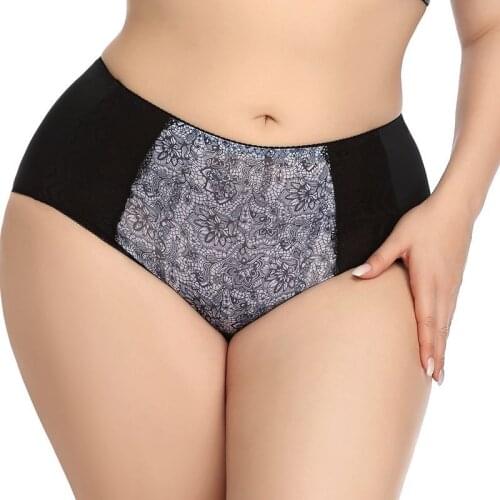 Womens Underwear Panties Print Sexy Briefs Knickers Moisture Wicking XL-6XL Soft Stretch 2021 Plus Size Non-Marking Underpants