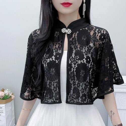 White Red Bolero Women Black Applique Evening Prom Dress Cape O-Neck Elegant Wedding Cape Halloween Party Cosplay Shawl Top Cove