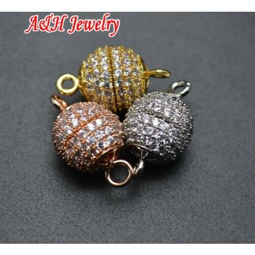 5pcs High Quality 10mm Magnet Clasp Rose Gold Silver Plated DIY Findings For Bracelet & Necklace Making Materials