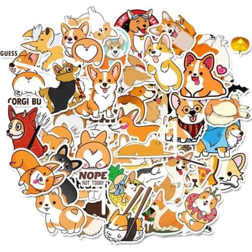50pcs/Set Cartoon Stickers Cute Animals Dog For Moto Car & Suitcase Cool Laptop Stickers Skateboard Sticker