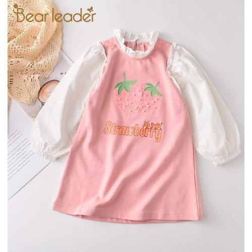 Bear Leader Girls Casual Dress New Fashion Girl Party Cute Dresses Stawberry Pearl Sweet Costumes Cute Outfits Clothing 2 7Y