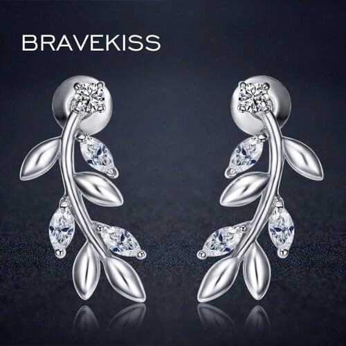 BRAVEKISS Fashion Leaf Stud Earrings For Womens Branch Vintage Trees Earrings For Girl Female Boho Jewelry Wholesale BUE0307