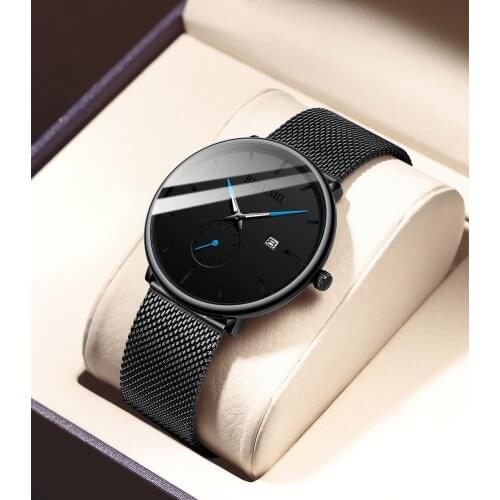 New Mens Watch Business Leisure Quartz Watch Waterproof Luminous Net with Trend Fashion Watch Boys' Gift Luxury Watch