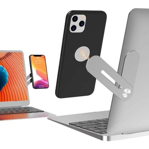 Laptop Phone Holder Adjustable Laptop Side Mount Clip Laptop Stand Computer Monitor Expansion Bracket, Slim Portable Foldable