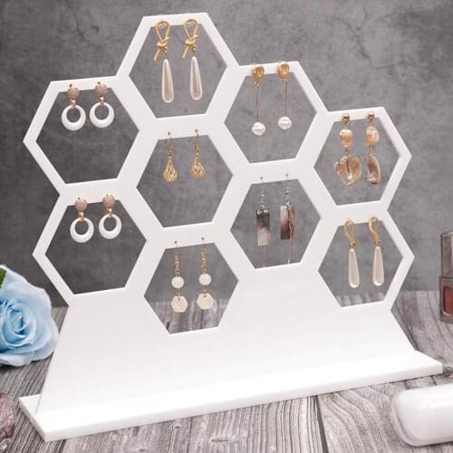 Honeycomb Earring Holder Earring Necklaces Jewelry Organizer for 9 Earrings