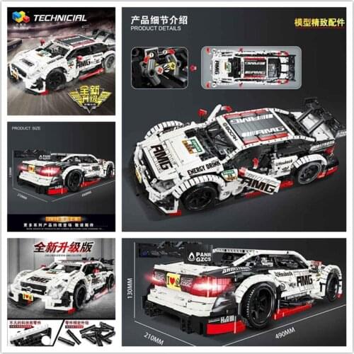 DHL 23012 2289Pcs RC Racing Car AMG C63 With motor New MOC-6687 6688 Building Block Bricks Educational Toys Christmas Gifts