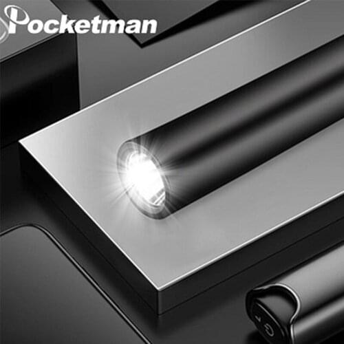 USB Rechargeable Flashlight with Power Bank Function Portable 5 Modes LED Torch with Built-in 18650 Battery Pocket Flashlamp