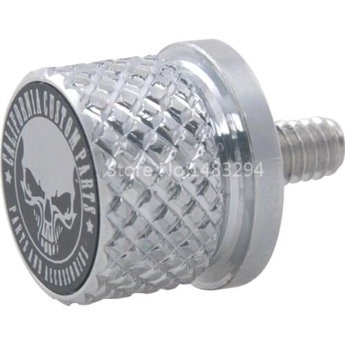 Chrome Skull Style Spurn Billet Aluminum Hard Anodized Seat Bolt Screw Fit For Harley Universal New Seat Mounting Durable