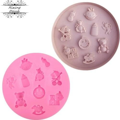 Baking tools baby stroller baby chocolate mold cake mold DIY cake decoration tool
