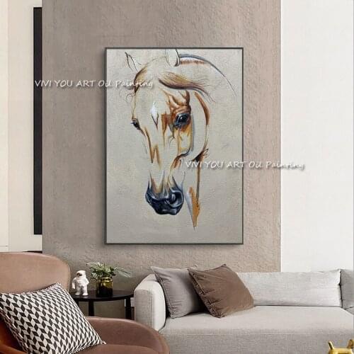 The Speacial Handmade Cute Horse Animal Oil Painting On Canvas Nature Creative Wall Art Picture For Office Home Decor Framelses