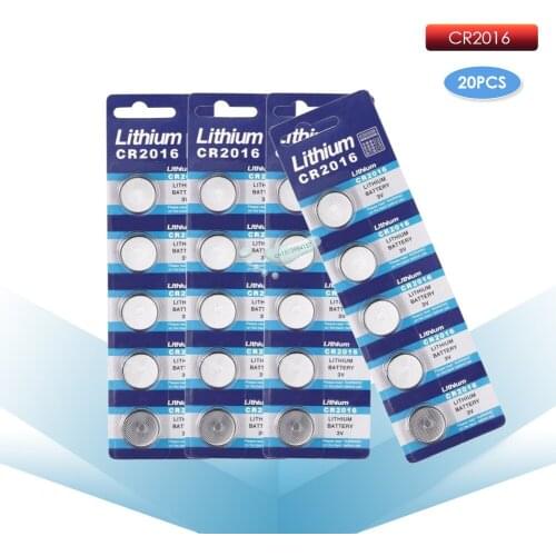 Kpay 20pcs CR2016 Button Batteries CR2016 BR2016 DL2016 Cell Coin Lithium Battery 3V CR 2016 For Watch Electronic