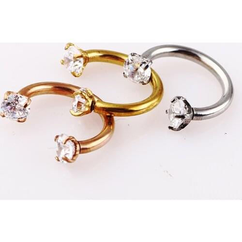 2020 Punk Stainless Steel Fake Nose Ring Crystal C Clip Lip Ring Earring Helix Rook Tragus Faux Septum Body Piercing Jewelry