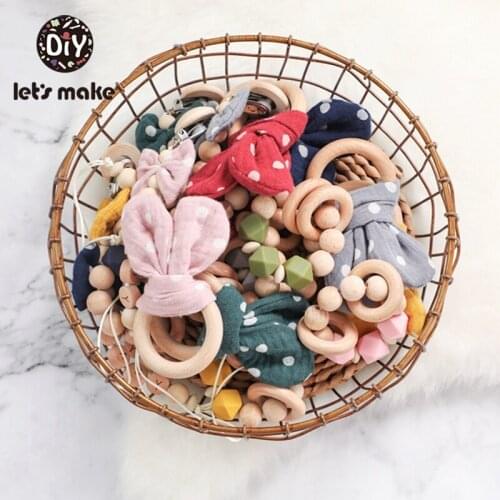 LetS Make 5pc/Set Baby Toys Wave Point Pattern Wooden Baby New Born Baby Toy Pacifier Chain Holder For Nipples Personalized Bpa