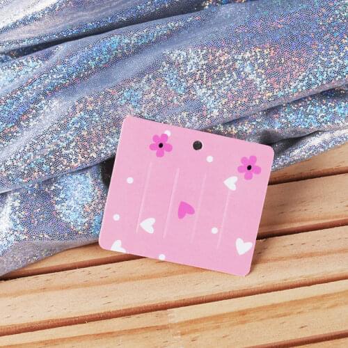 New Flower Pattern Hairpin Jewelry Card for Children 50PCS 6.9X6CM Pink Headwear Hair Clip Claws Packaging Cards Custom logo