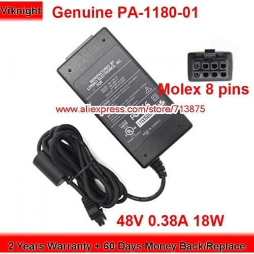 Genuine PA-1180-01 48V 0.38A AC Adapter for Motorola 18W with Molex 8 Pins Power Supply