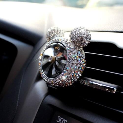 Beautiful Crystal Diamond Air Freshener Solid Fragrance Smell Outlet Vent Clip Force Fan Perfumes Auto Interior