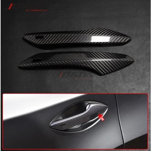 Real Carbon Fiber Car Door Handle Trims Decoration Covers Protector For Lexus RC RC200t RC300 RC350 RC F SPORT 2015+ Accessories